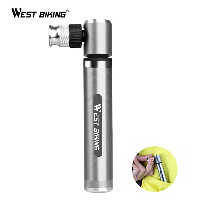 WEST BIKING Portable Mini Bicycle Pump up to160 PSI High Pressure