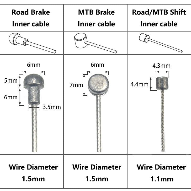 Bicycle Shift or Brake Cables Stainless Steel