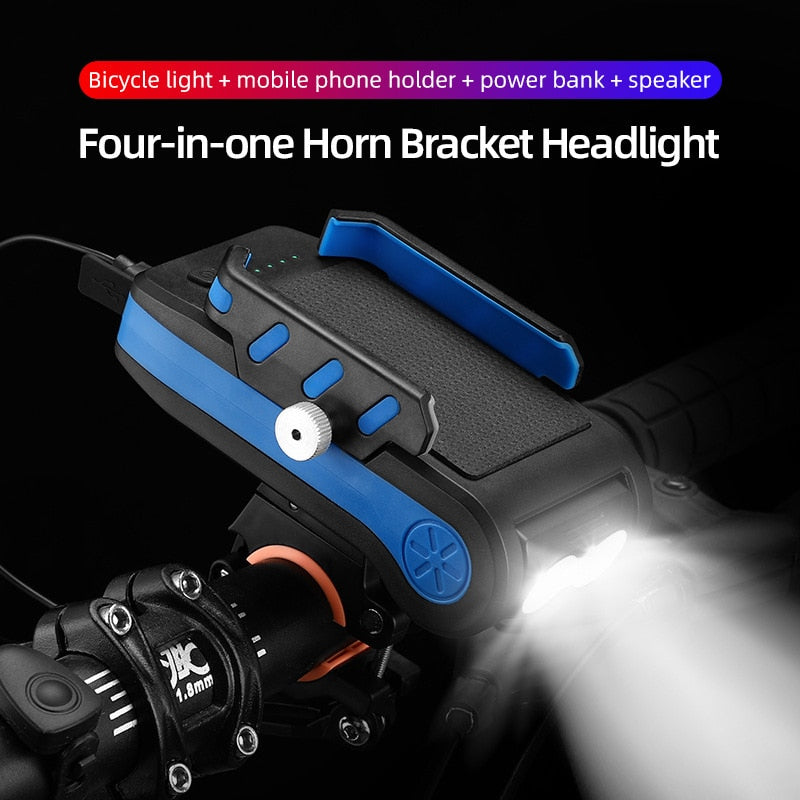 4 IN 1 Led Bicycle Light  Horn Phone Holder and Speaker