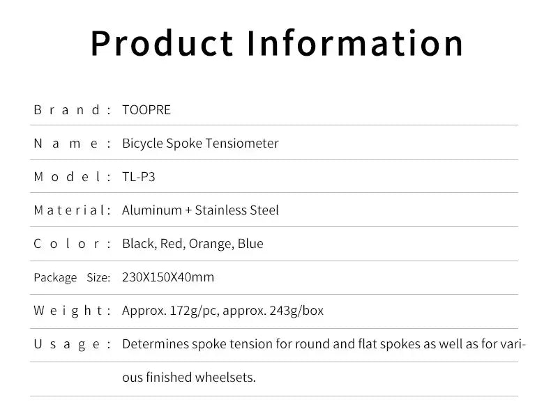 Toopre Bicycle Spoke Tension Meter