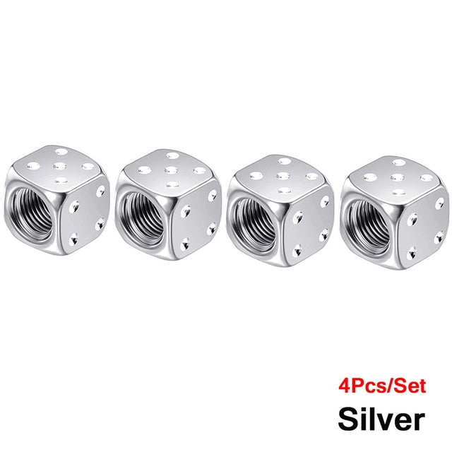 4Pcs/Set Aluminum  Bike Dice  Dust Valve Cap