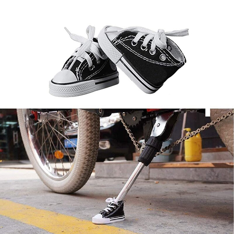 Bicycle Kick stand Foot Protector : cute mini canvas shoe