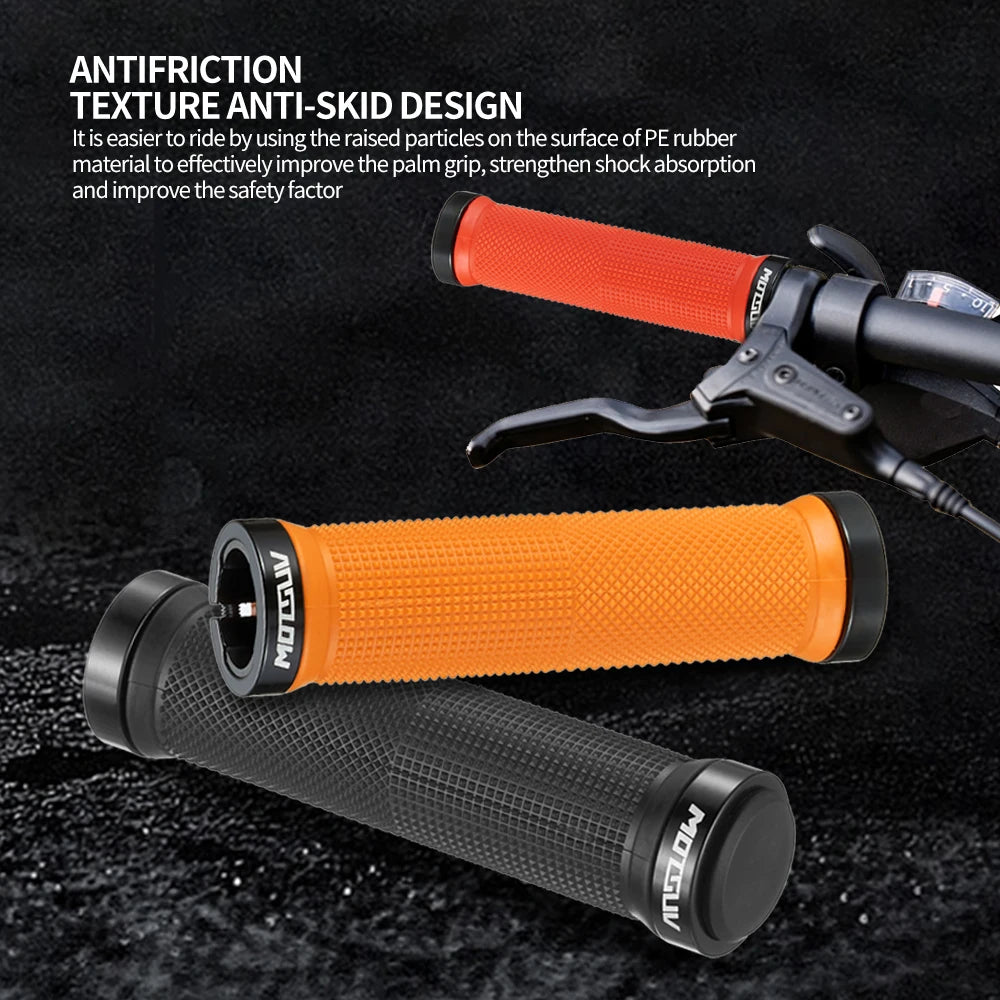 Bicycle Handlebar Grips in Orange, Red, Black Cyan and Purple