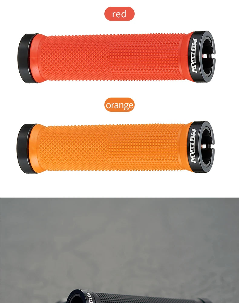 Bicycle Handlebar Grips in Orange, Red, Black Cyan and Purple