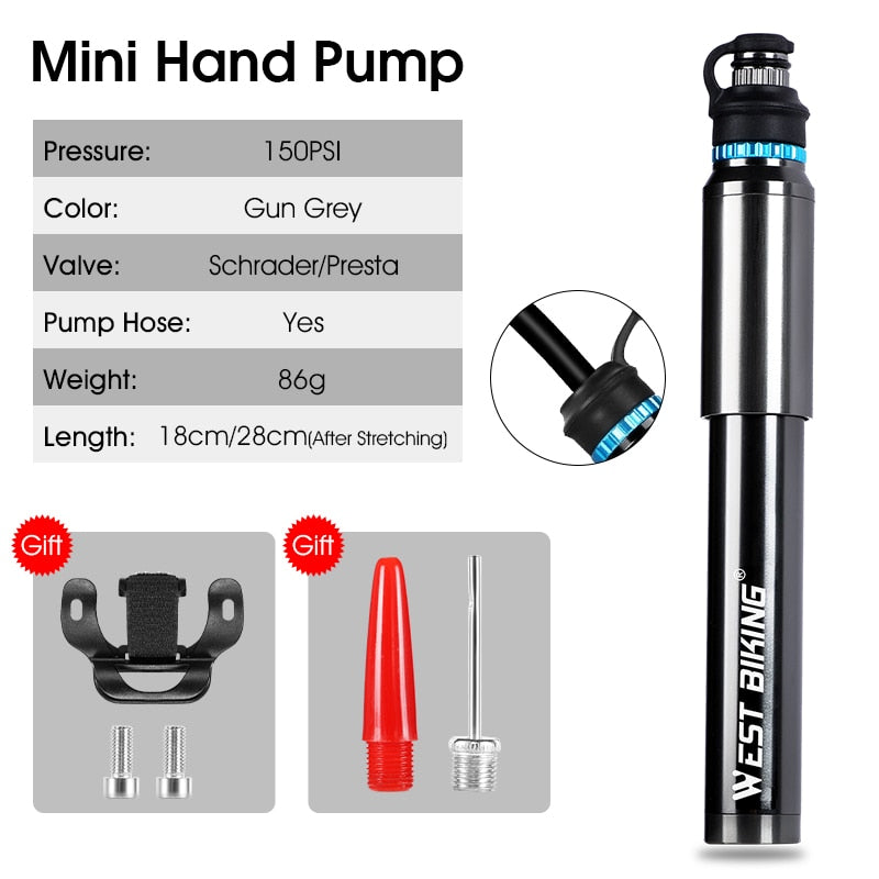 WEST BIKING Mini Bicycle Pump with Extension Hose