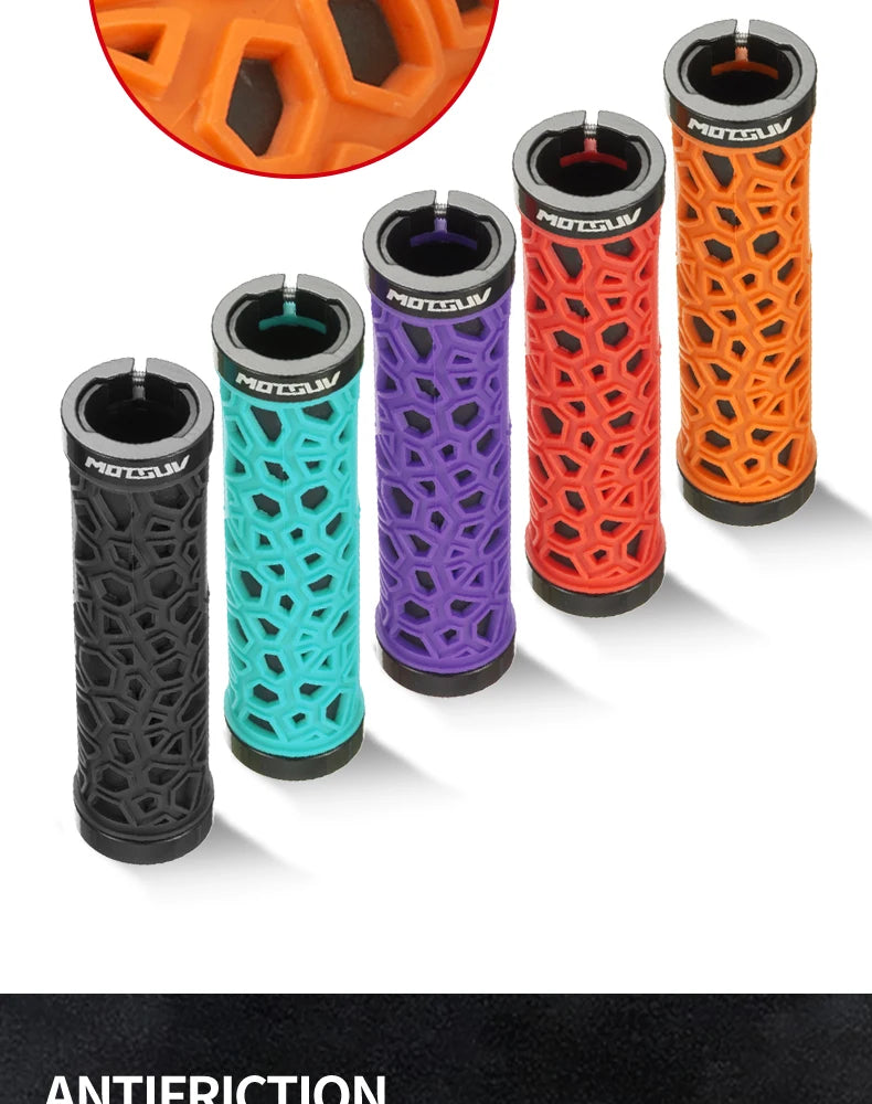 Bicycle Handlebar Grips in Orange, Red, Black Cyan and Purple