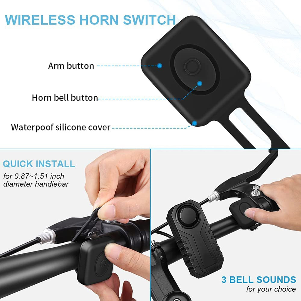 Waterproof Bicycle Anti-Theft Alarm with  Wireless Remote Control