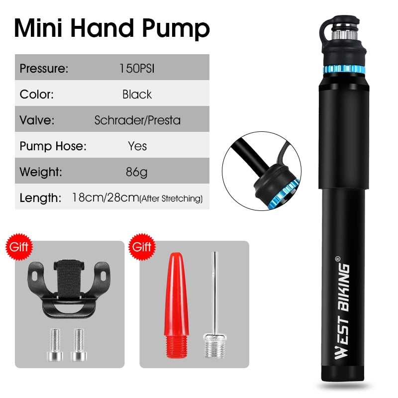 WEST BIKING Mini Bicycle Pump with Extension Hose