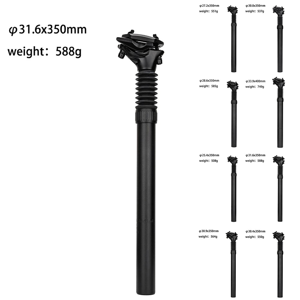 Suspension Seatpost 25.4/27.2/28.6/30.0/30.4/30.9/31.6 x 350mm Bicycle Seat Post 33.9 x 400mm Shock Absorb Damping Seat Tube