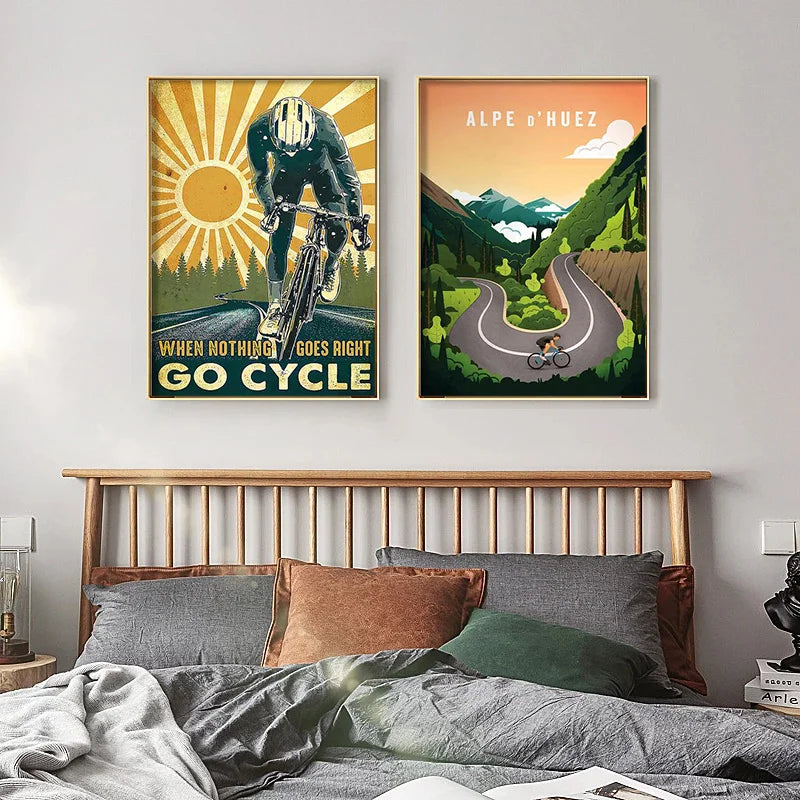 Retro Cycling, Bike Poster Wall Art