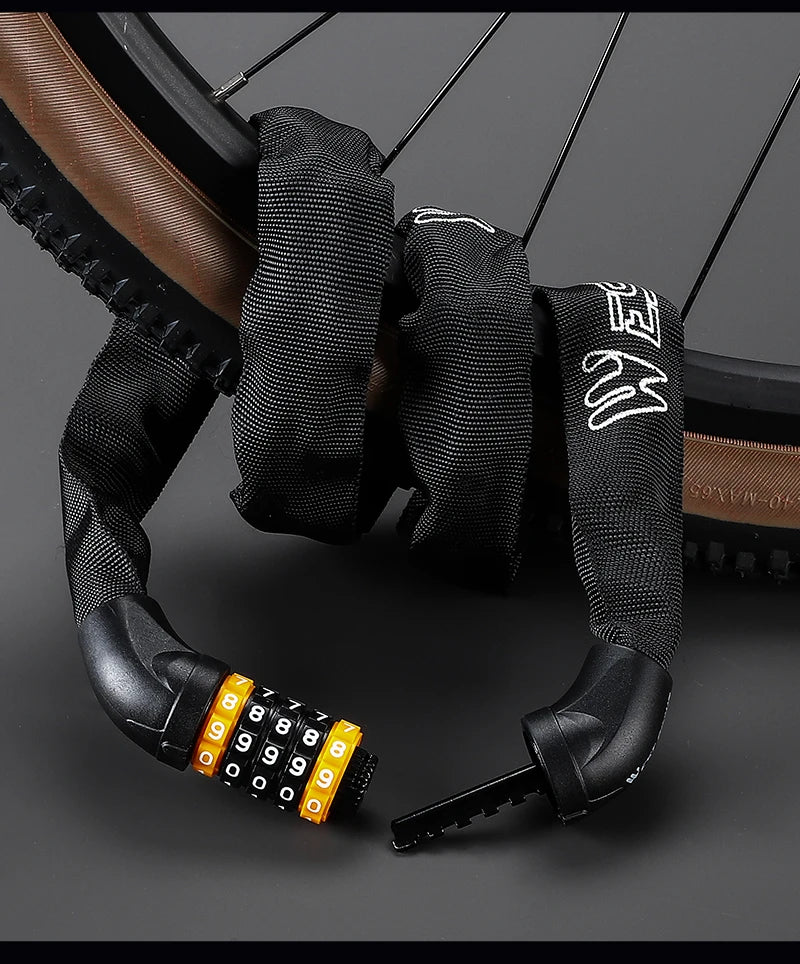 WEST BIKING 65-150cm  Bike Chain with 5 Digit code Lock