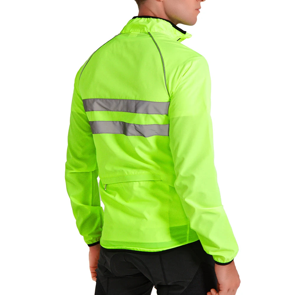 High Vis Cyclist Reflective long Sleeve Windbreaker Jacket