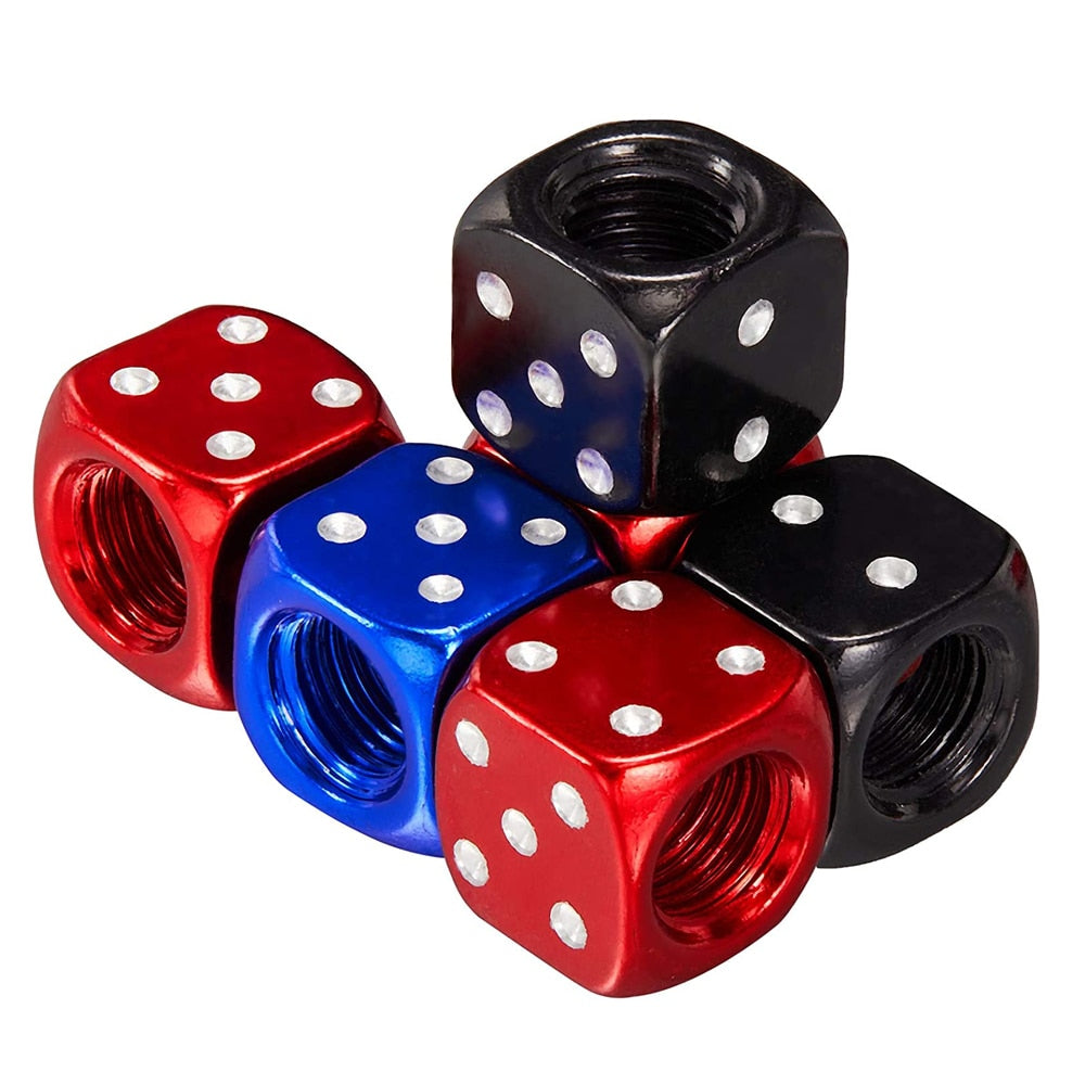 4Pcs/Set Aluminum  Bike Dice  Dust Valve Cap