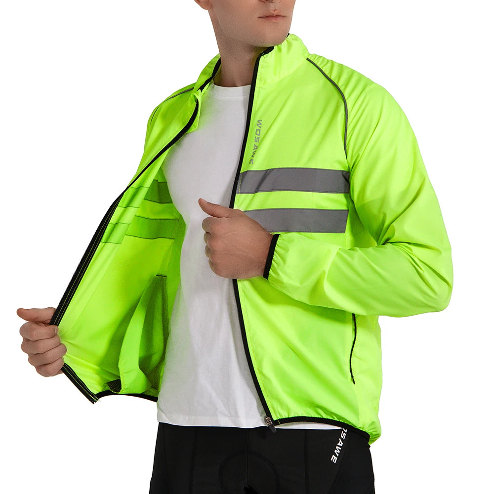 High Vis Cyclist Reflective long Sleeve Windbreaker Jacket