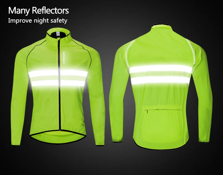 High Vis Cyclist Reflective long Sleeve Windbreaker Jacket