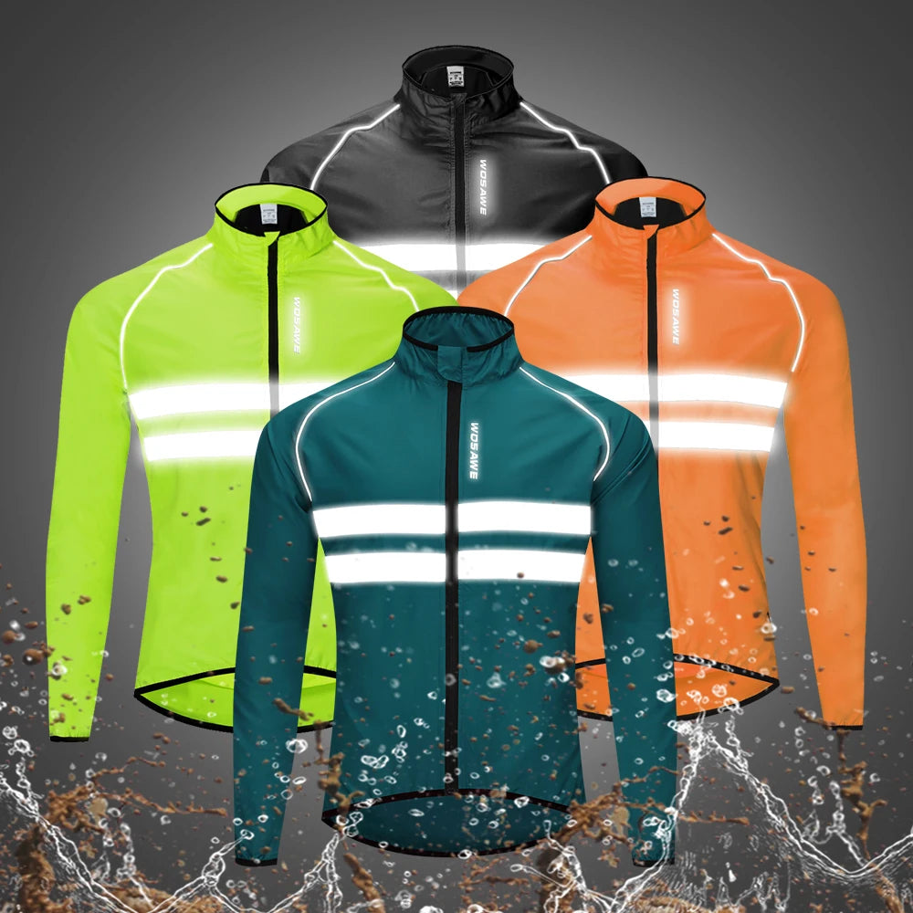 High Vis Cyclist Reflective long Sleeve Windbreaker Jacket