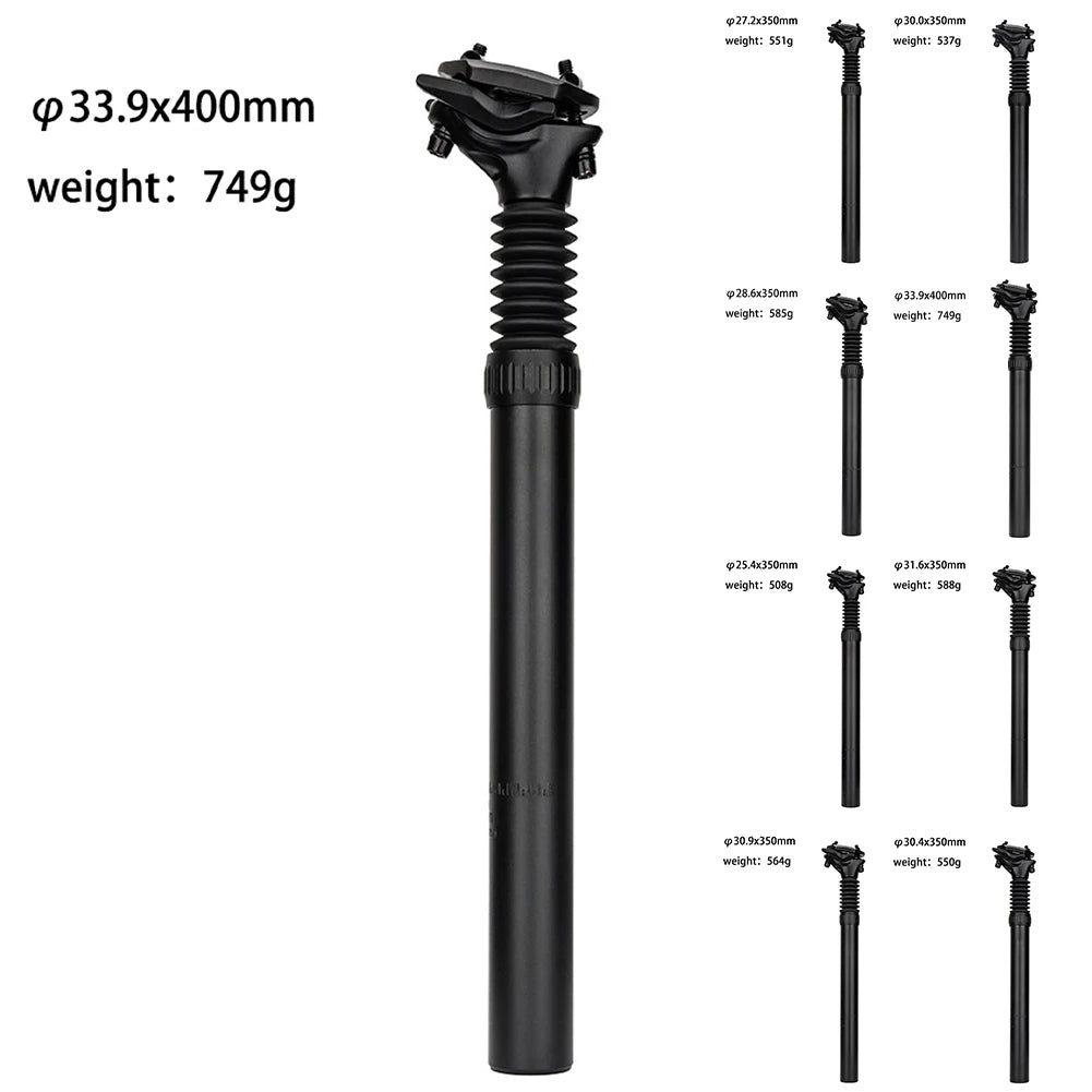 Suspension Seatpost 25.4/27.2/28.6/30.0/30.4/30.9/31.6 x 350mm Bicycle Seat Post 33.9 x 400mm Shock Absorb Damping Seat Tube