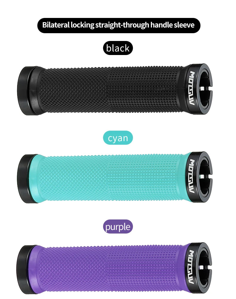 Bicycle Handlebar Grips in Orange, Red, Black Cyan and Purple