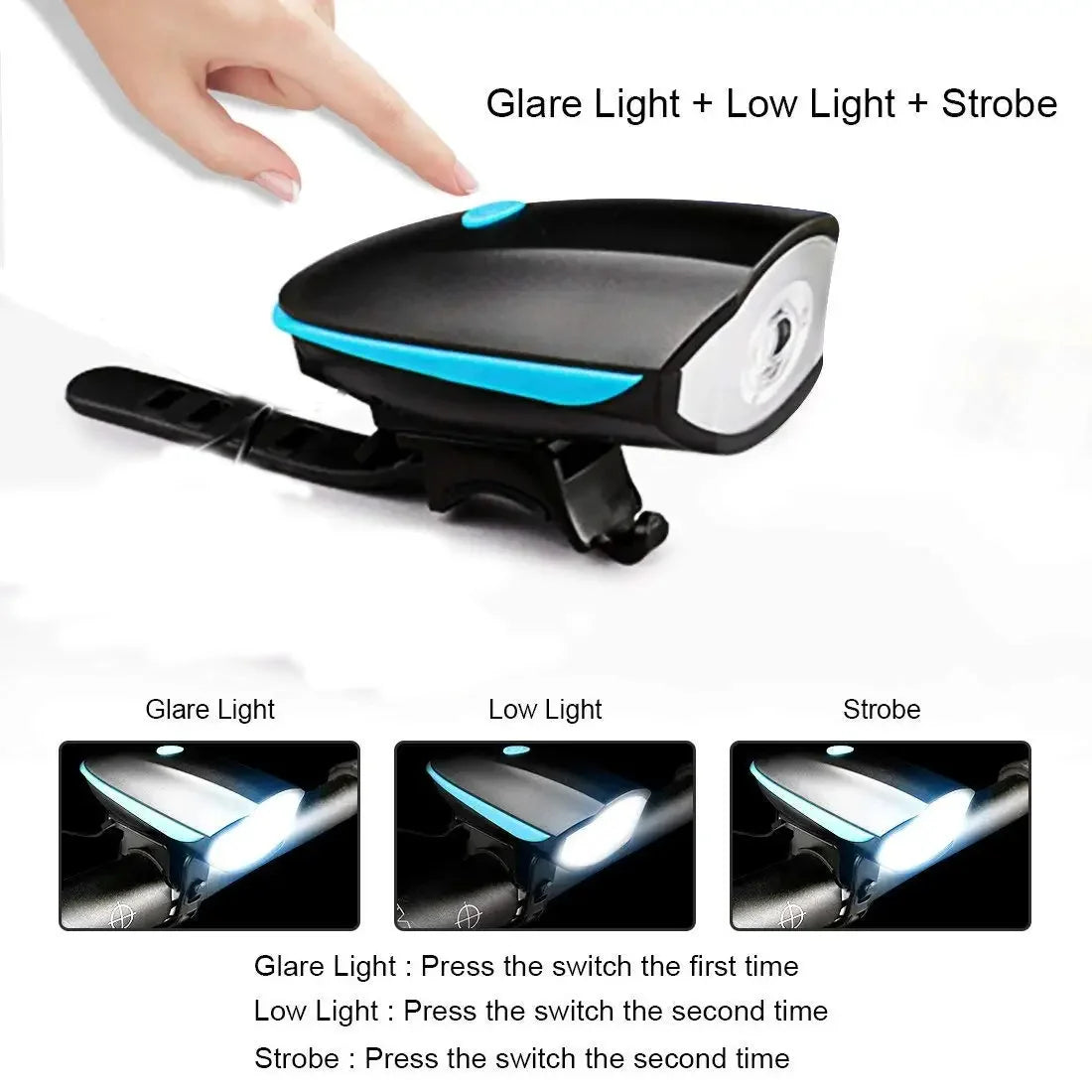 Front Bicycle light, USB charging, Bike Light 250 Lumens, 3 modes