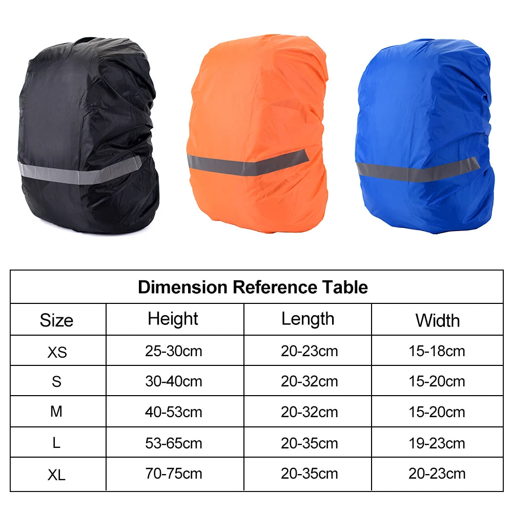 8-70L Reflective Bike Backpack or Bag Rain Cover