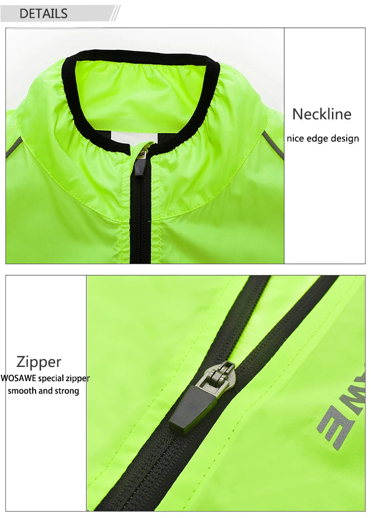 High Vis Cyclist Reflective long Sleeve Windbreaker Jacket