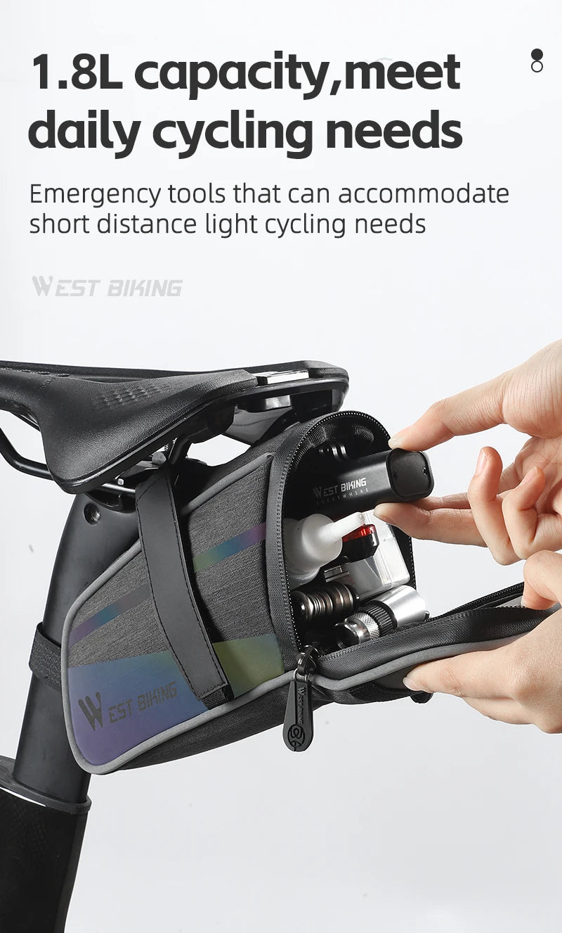 WEST BIKING Bike Saddle Bag 1.8L