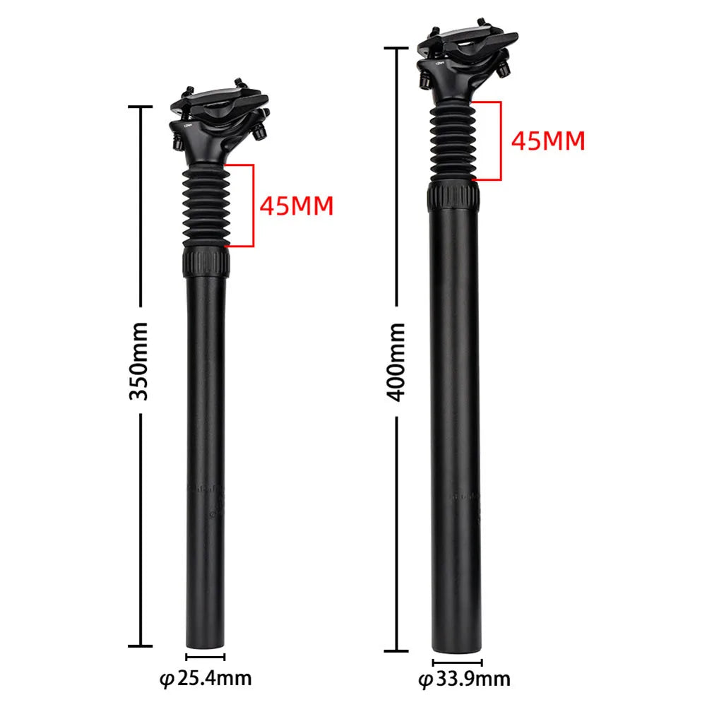 Suspension Seatpost 25.4/27.2/28.6/30.0/30.4/30.9/31.6 x 350mm Bicycle Seat Post 33.9 x 400mm Shock Absorb Damping Seat Tube