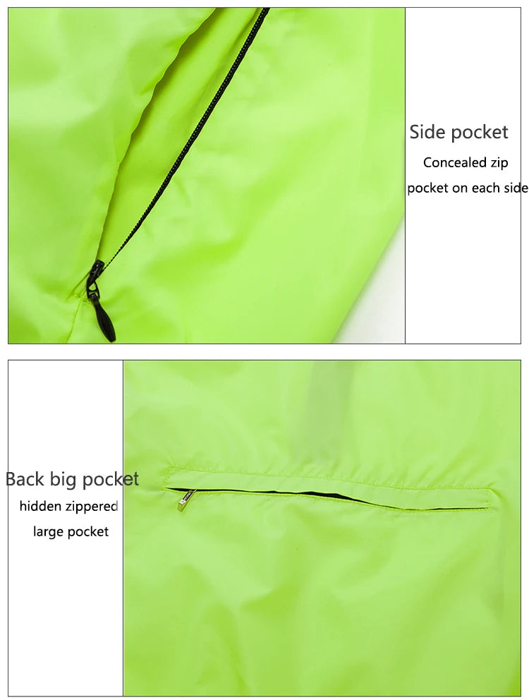 High Vis Cyclist Reflective long Sleeve Windbreaker Jacket