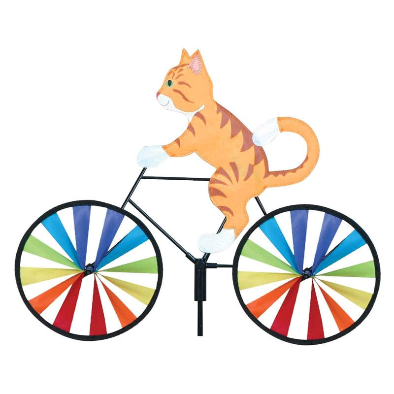 Fun Cat or Dog Bicycle Wind Spinners for Garden or porch