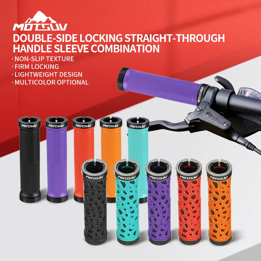 Bicycle Handlebar Grips in Orange, Red, Black Cyan and Purple