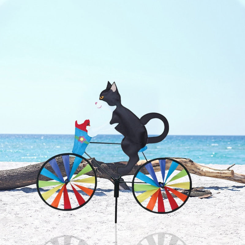 Fun Cat or Dog Bicycle Wind Spinners for Garden or porch