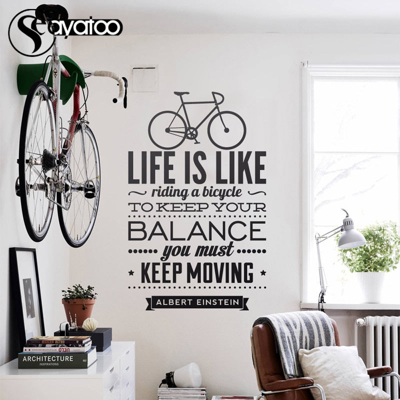 Inspirational Bicycle Quote Wall Poster 58x92cm