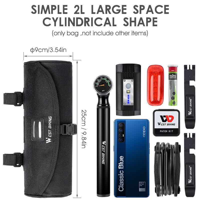 2 Litre  Bike Multiposition Tube Bag for Mountain, Road, Electric bike and  Scooters