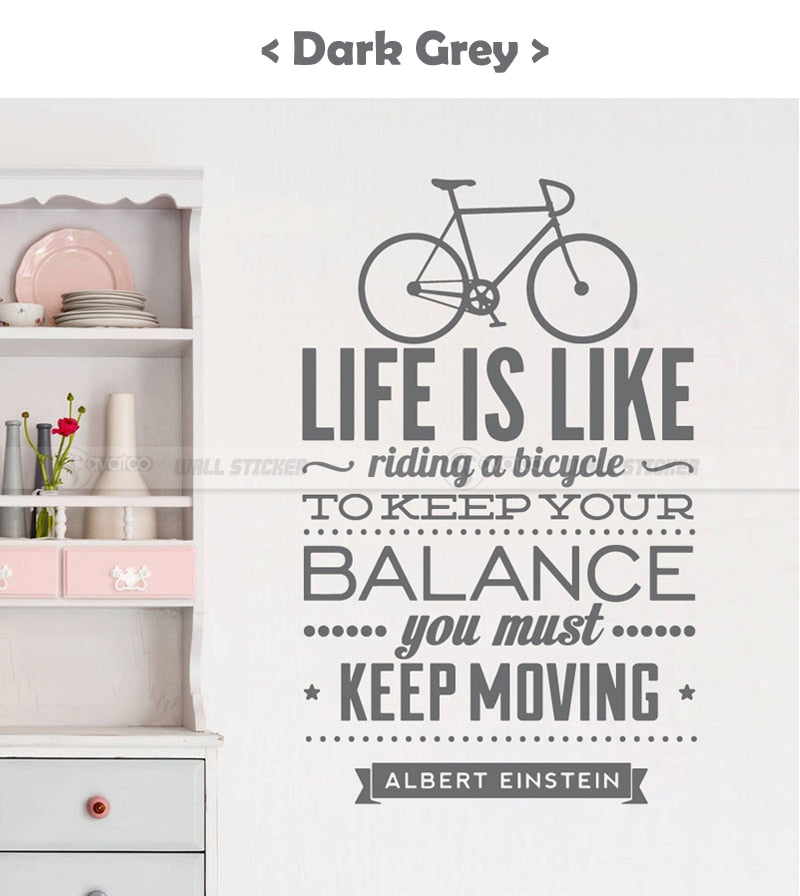 Inspirational Bicycle Quote Wall Poster 58x92cm