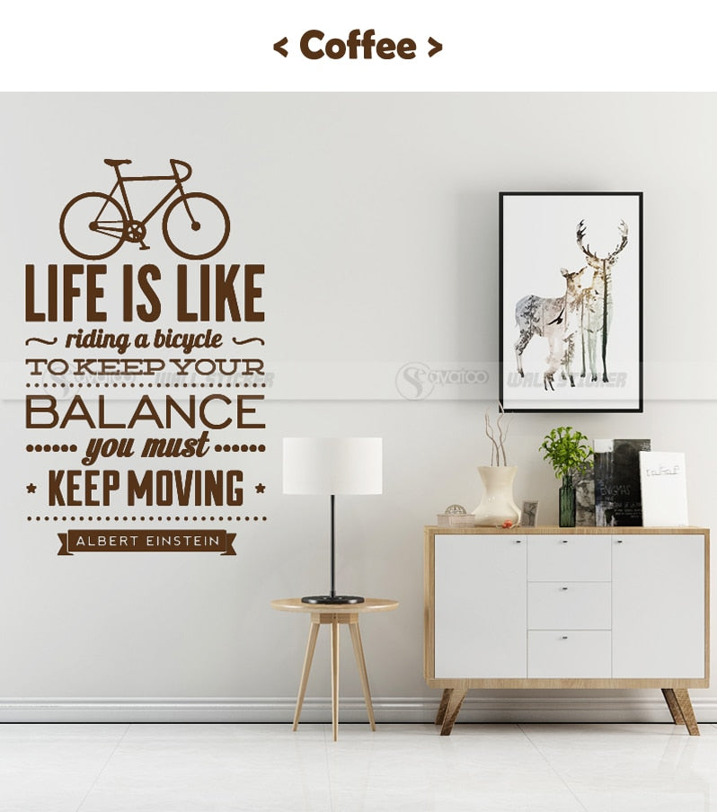 Inspirational Bicycle Quote Wall Poster 58x92cm