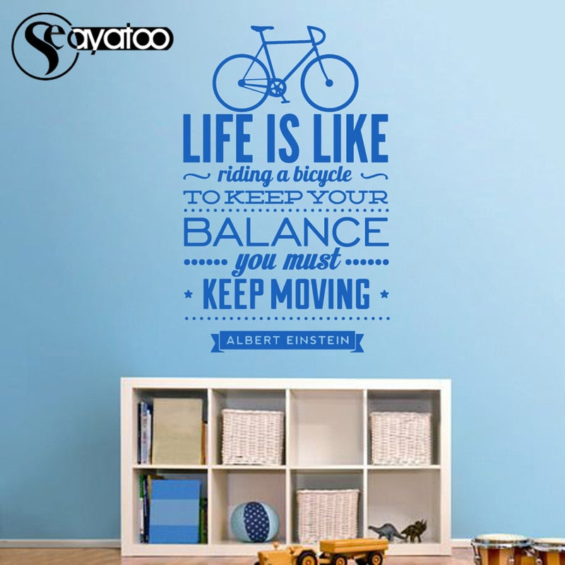 Inspirational Bicycle Quote Wall Poster 58x92cm