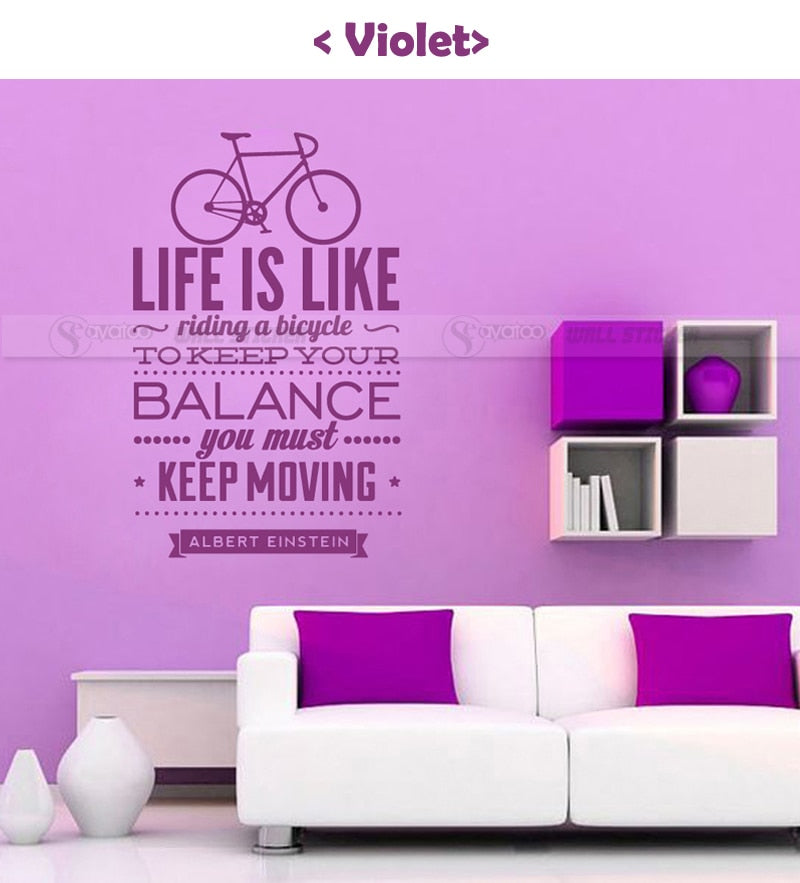 Inspirational Bicycle Quote Wall Poster 58x92cm