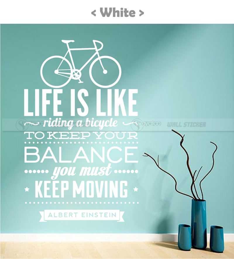 Inspirational Bicycle Quote Wall Poster 58x92cm