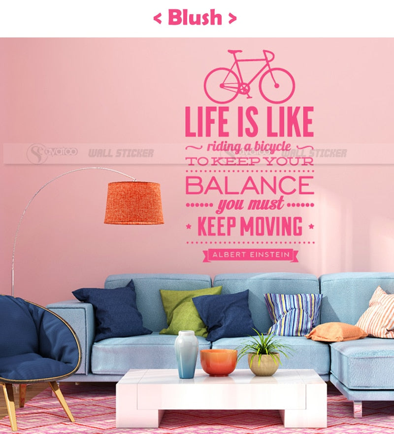 Inspirational Bicycle Quote Wall Poster 58x92cm