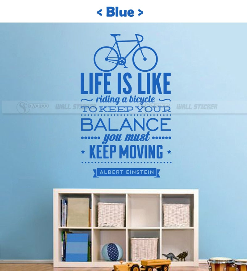 Inspirational Bicycle Quote Wall Poster 58x92cm