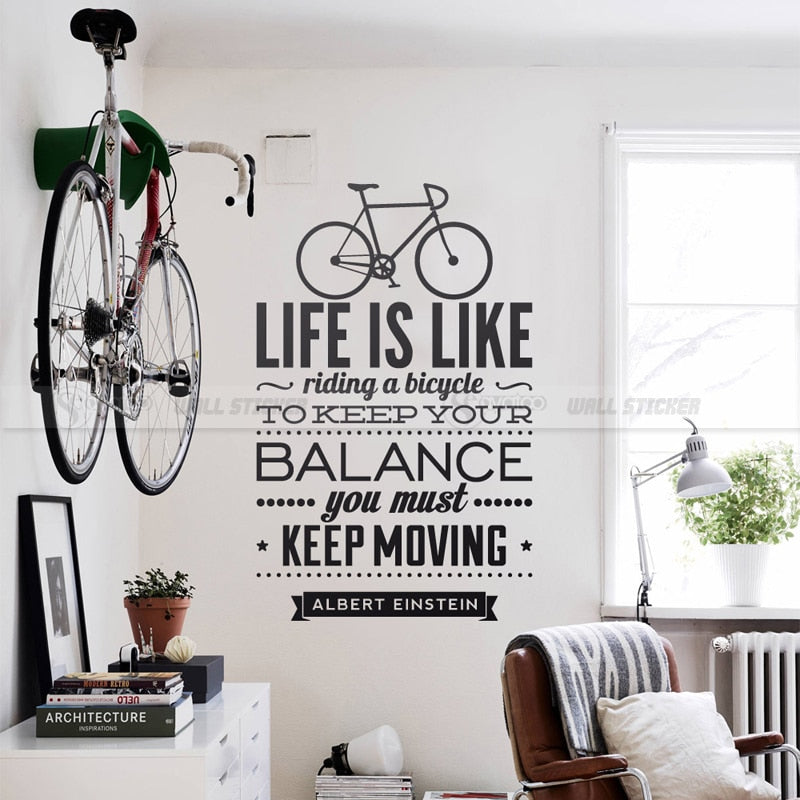 Inspirational Bicycle Quote Wall Poster 58x92cm