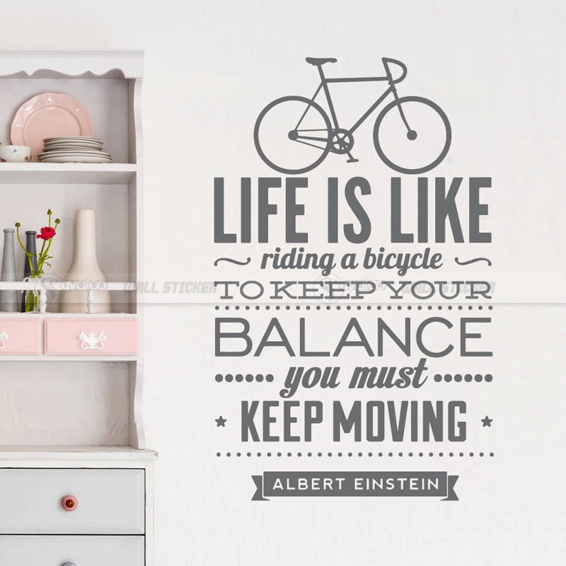 Inspirational Bicycle Quote Wall Poster 58x92cm