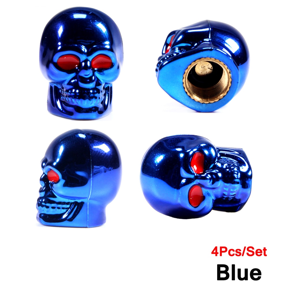 Skull Bike Valve Dust Caps  available in 5 different colours