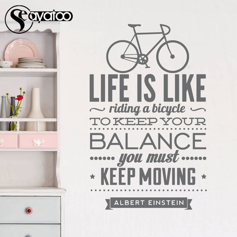 Inspirational Bicycle Quote Wall Poster 58x92cm