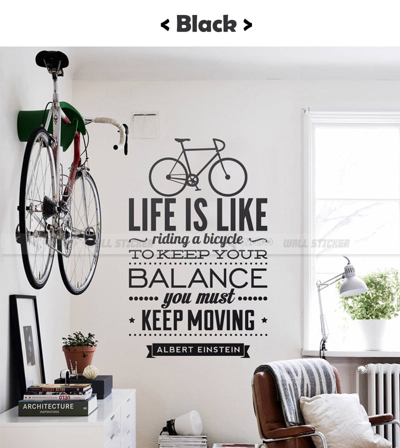 Inspirational Bicycle Quote Wall Poster 58x92cm