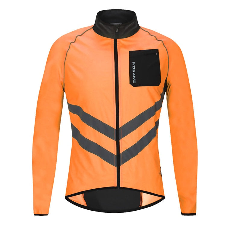 High Vis  Reflective Windproof Jacket suitable for road, mountain, electric or all types of bikes