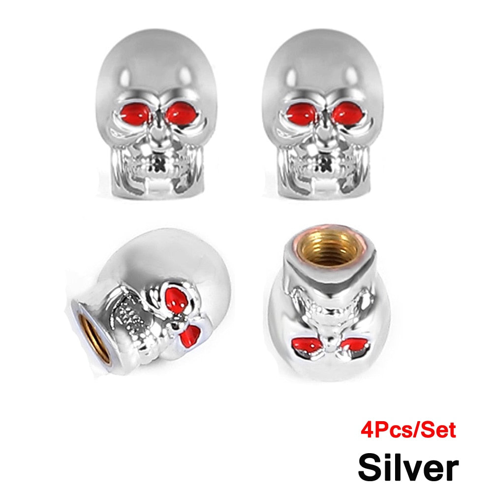 Skull Bike Valve Dust Caps  available in 5 different colours