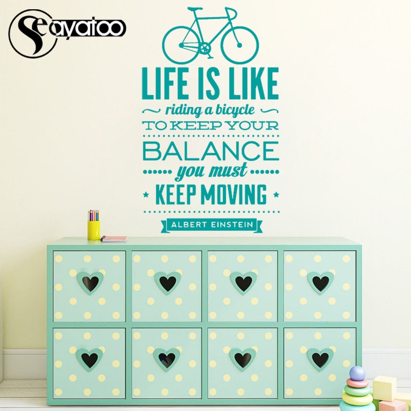 Inspirational Bicycle Quote Wall Poster 58x92cm