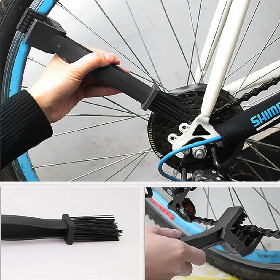 Bike Chain Cleaning Brush 3-Sided Brush for all types of bikes, including road, mountain, and electric bikes.