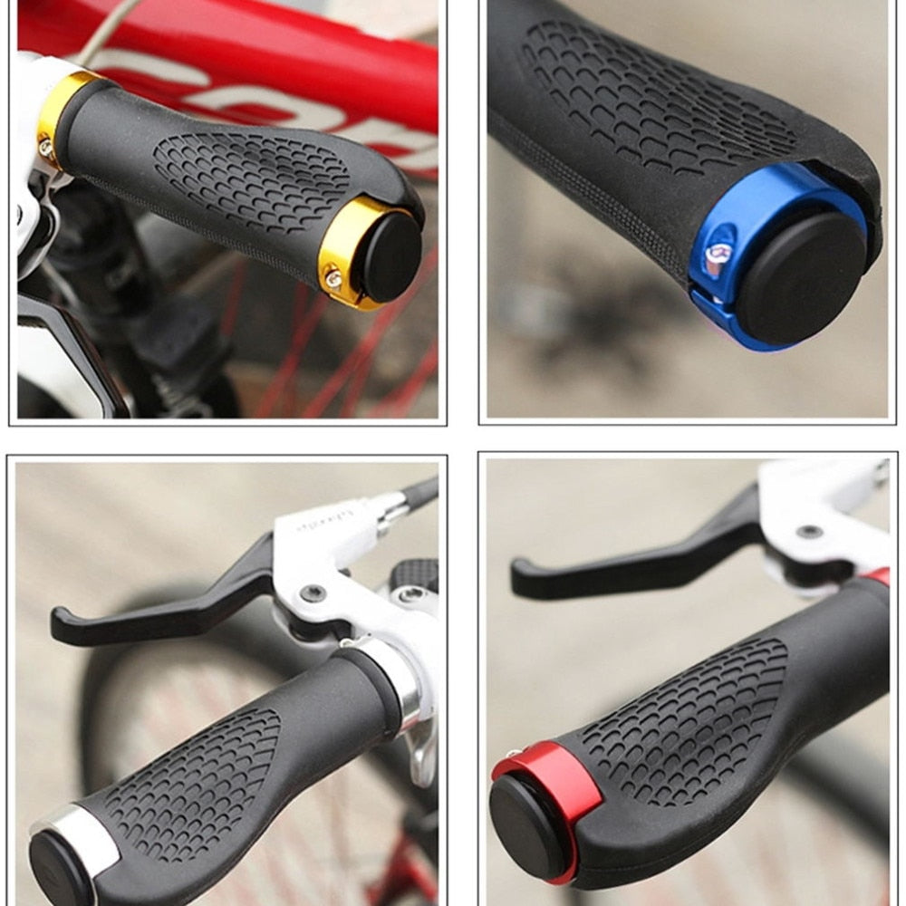 Bicycle rubber handlebar grip available with optional different accent end cap colours